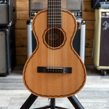 Load image into Gallery viewer, Vintage 'Viator' Paul Brett Acoustic Travel Guitar with Soft Bag - (Pre-Owned)