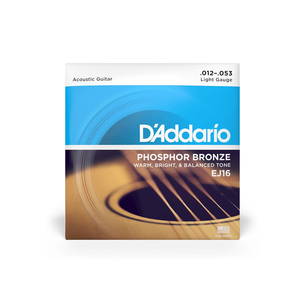 D Addario EJ16 Phosphor Bronze Light Gauge Acoustic Strings 12 53