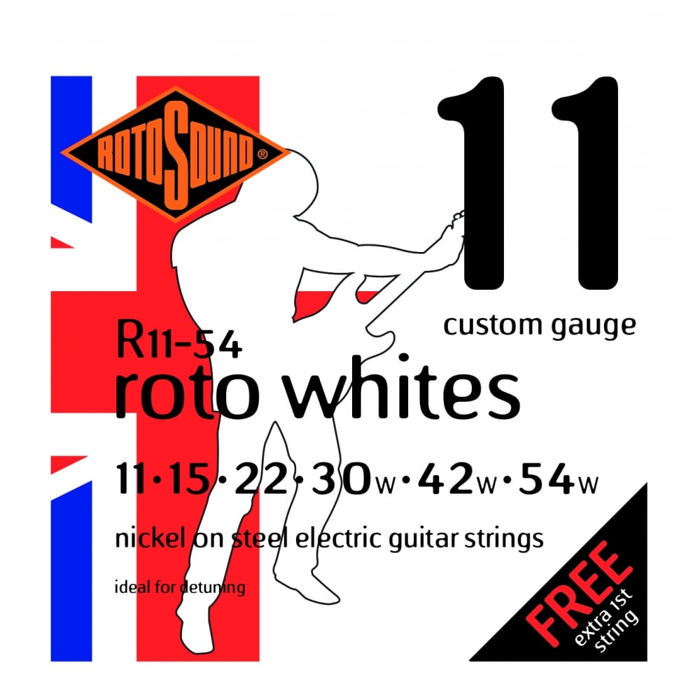 Rotosound Whites 11-54 Nickel Electric Guitar Strings