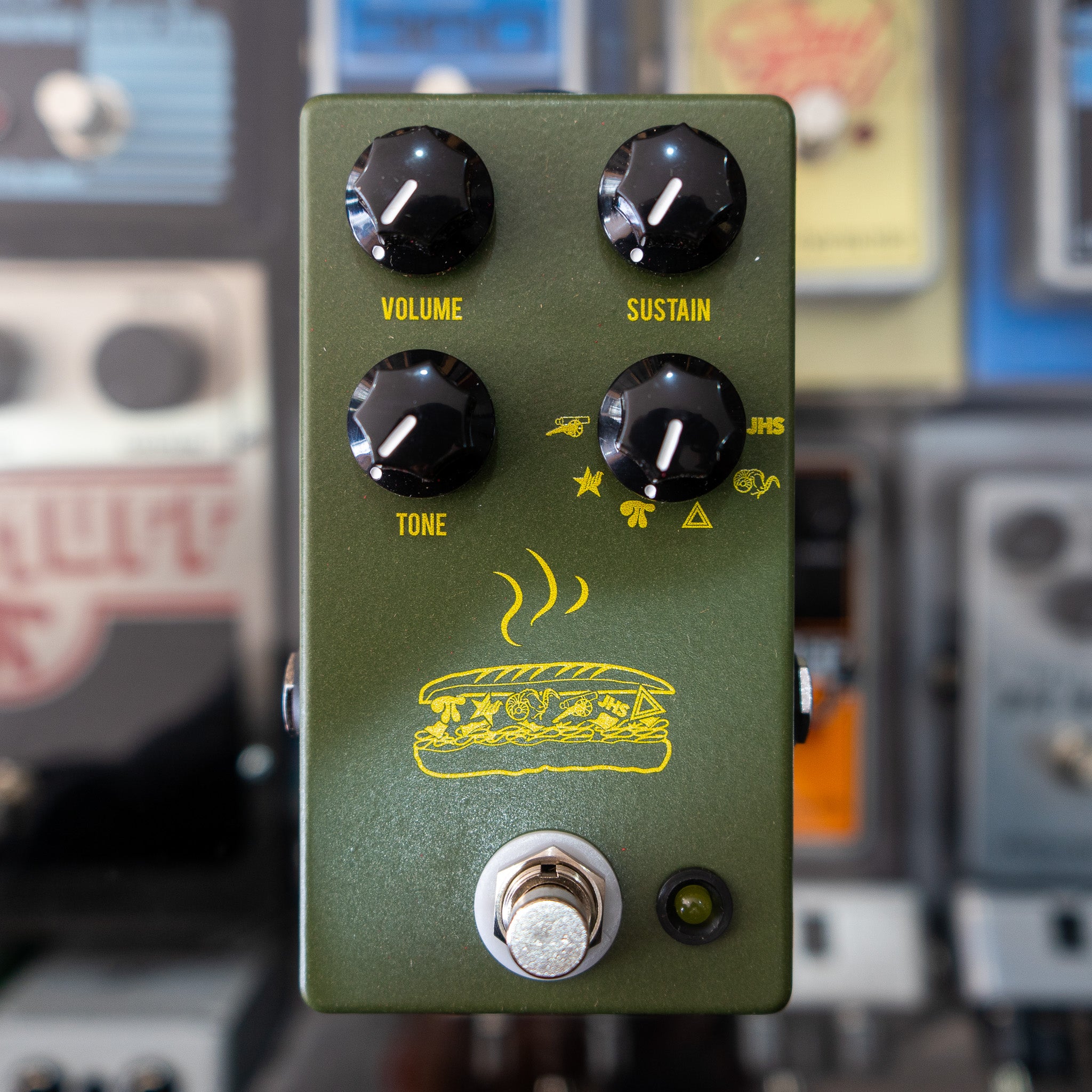 jhs pedals muffuletta distortion fuzz JHS Pedals Army Green Muffuletta 6-in-1 Muff Fuzz