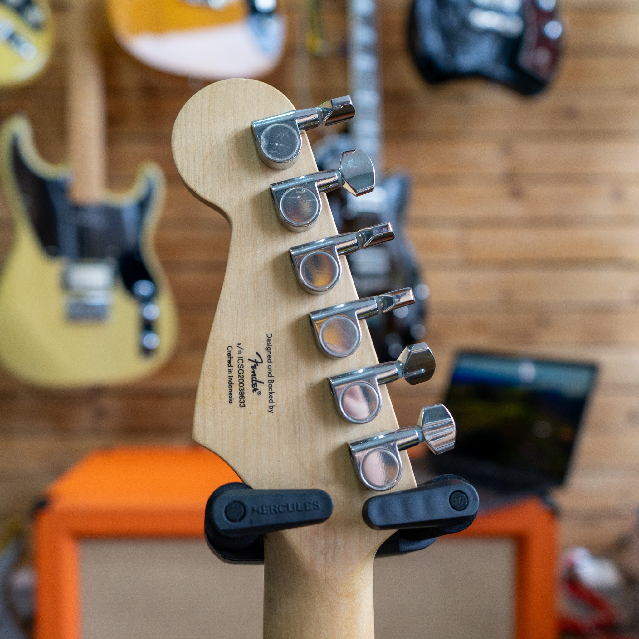 Squier Bullet Stratocaster HSS in Arctic White Electric Guitar