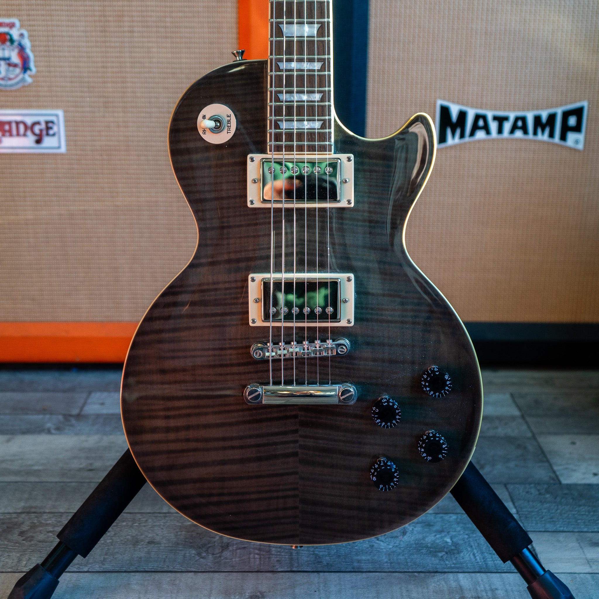 Epiphone Les Paul 1960 Tribute Plus in Transparent Grey with