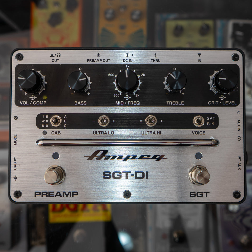 Ampeg SGT-DI Bass Preamp and DI Pedal with EQ Compressor Cab Sim IR - (Pre-Owned)