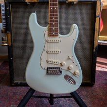 Load image into Gallery viewer, Fender Stratocaster FSR American Standard Channel Bound in Sonic Blue with Hard Case - (Pre-Owned)
