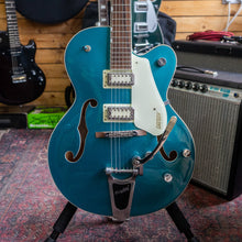Load image into Gallery viewer, Gretsch G5410T Electromatic Tri-Five in Two Tone Ocean Turquoise / Vintage White - (Pre-Owned)
