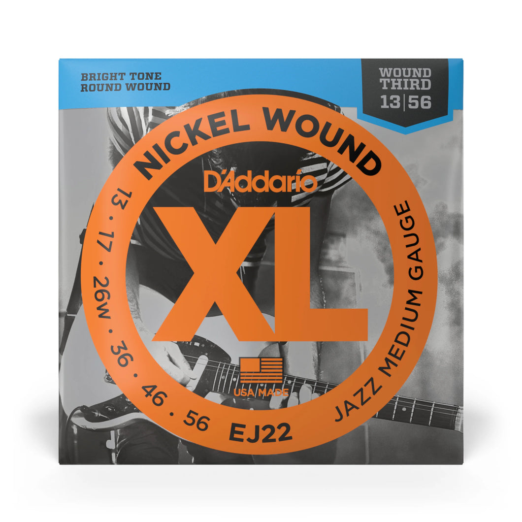 D'Addario EJ22 Jazz Nickel Wound 13-56 Electric Guitar Strings