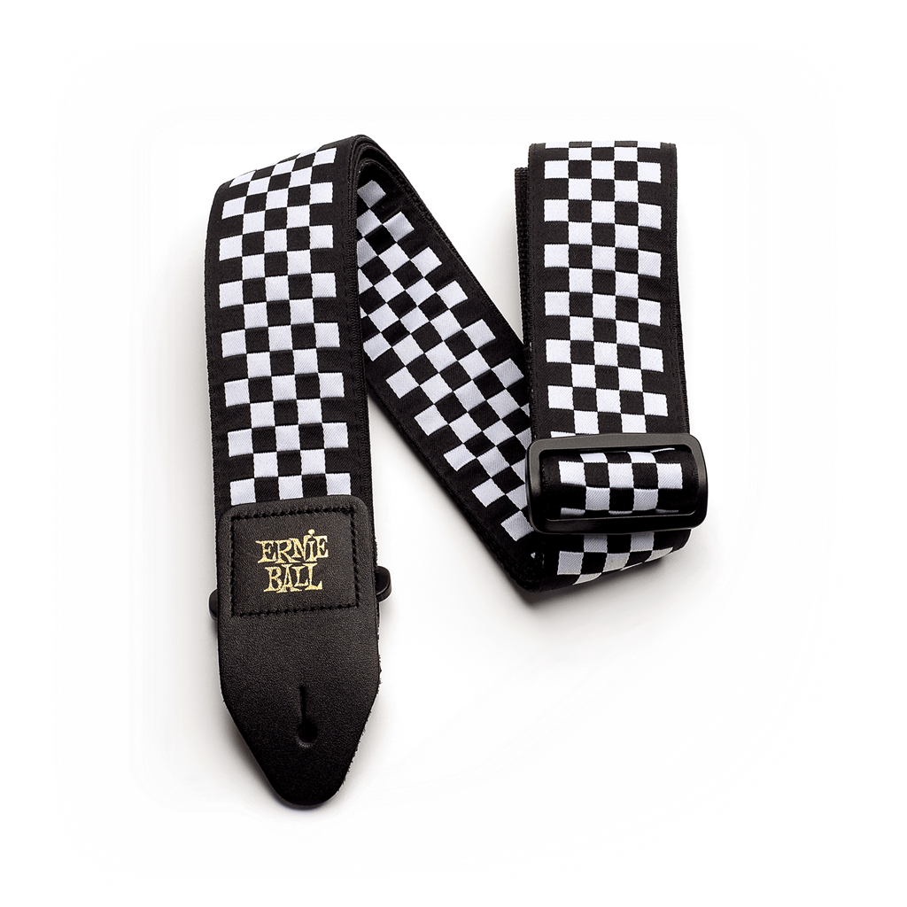 Ernie Ball Jacquard Strap - Black and White Checkered