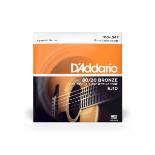 D'ADDARIO 10-47 Extra Light 80/20 Bronze Acoustic Guitar Strings