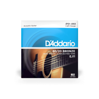 D'Addario 12-53 Light, 80/20 Bronze Acoustic Guitar Strings