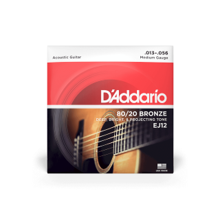 D'Addario 13-56 Medium, 80/20 Bronze Acoustic Guitar Strings